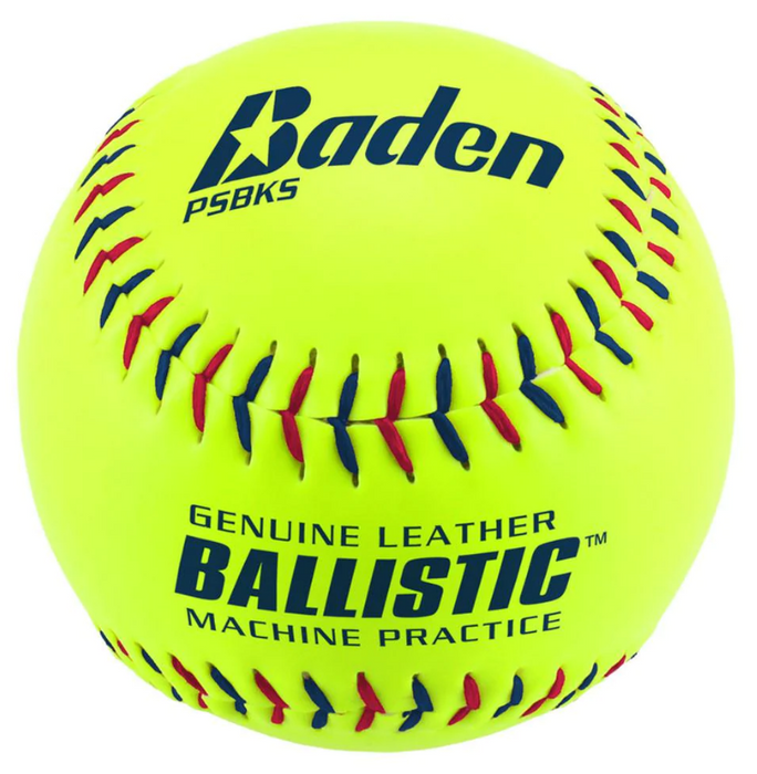 Baden PSBKS Leather Pitching Machine Softballs - Dozen