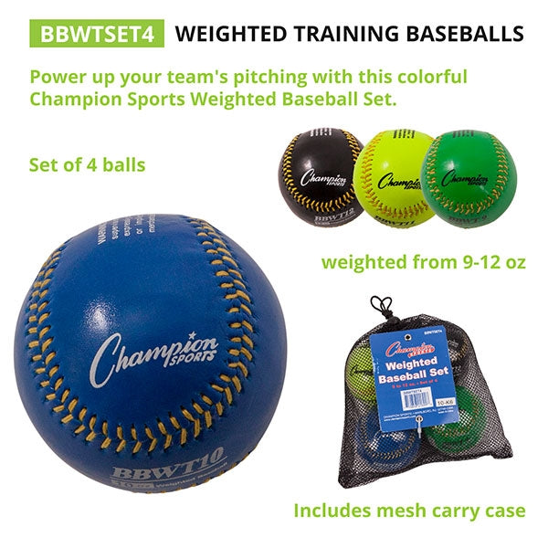 Weighted Training Baseballs Set - pack of 4