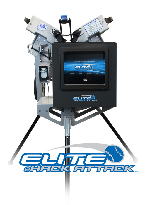 ELITE eHACK ATTACK Programmable 3-Wheel Baseball Pitching Machine