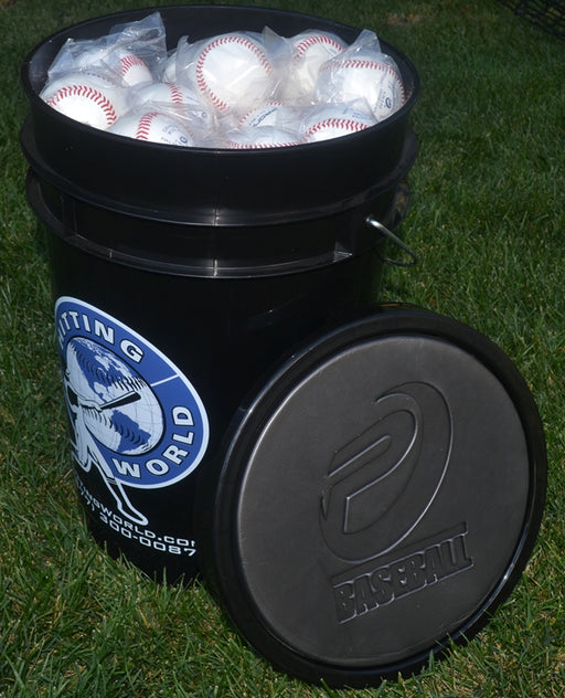 Hitting World Baseball Bucket w/ 4 Dozen Balls