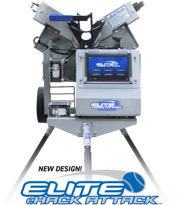 ELITE eHACK ATTACK Programmable 3-Wheel Baseball Pitching Machine