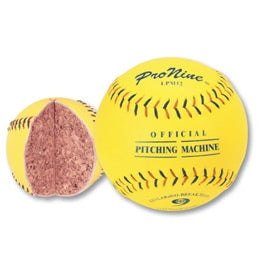 Pro Nine LPM12 Leather Pitching Machine Softballs - Dozen