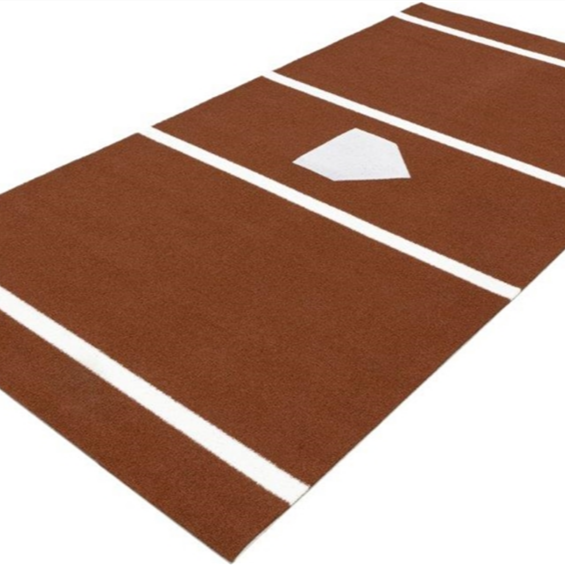 6' x 12' Home Plate / Batter's Box Baseball Stance Mat - Red Clay