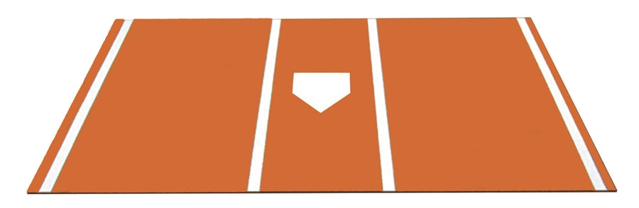 6' x 12' Home Plate / Batter's Box Baseball Stance Mat - Orange