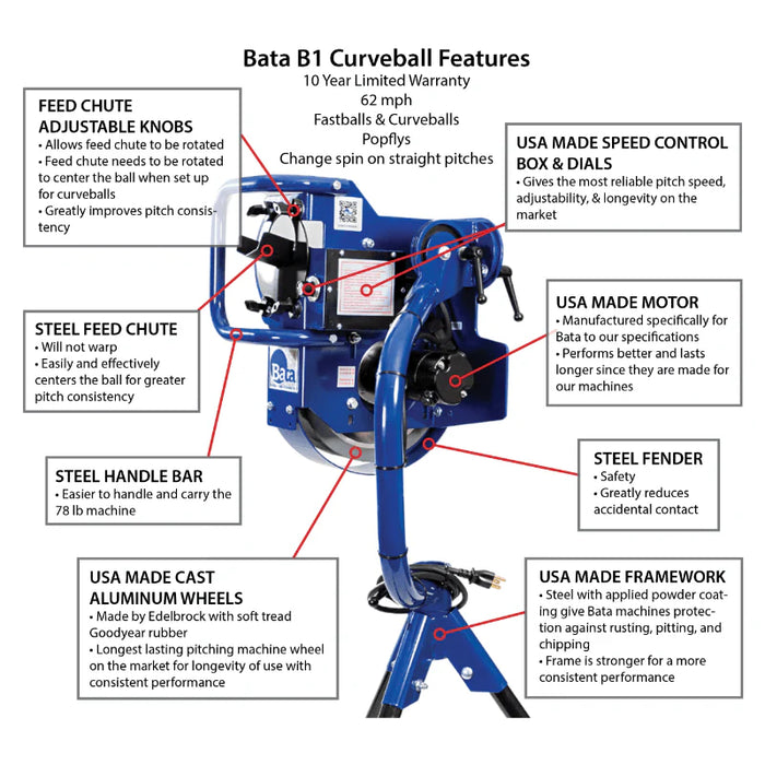 BATA B1 Curveball Pitching Machine