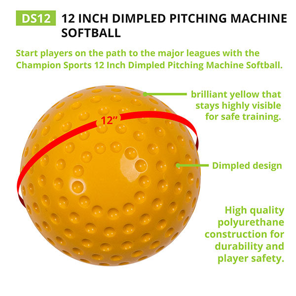 Champion Dimple Pitching Machine Softballs - Dozen