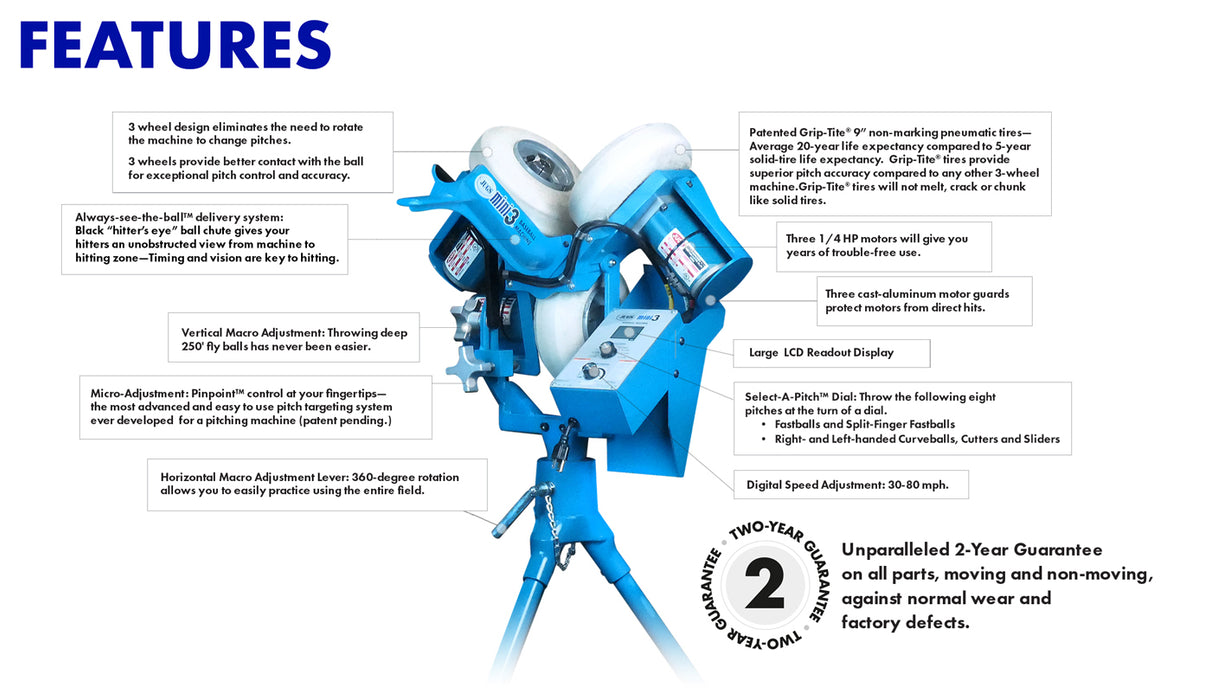 JUGS MINI3 BASEBALL PITCHING MACHINE —