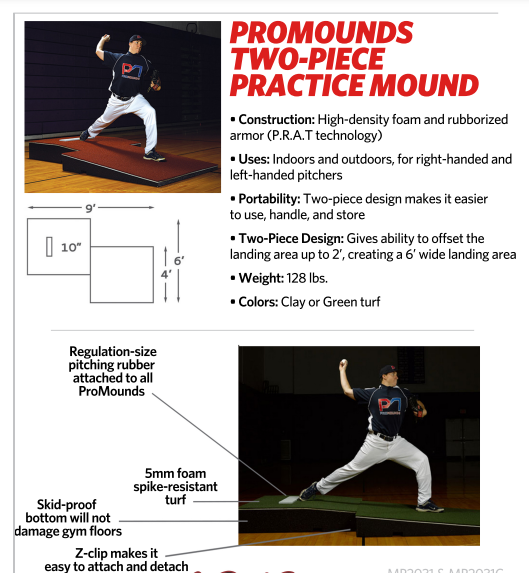 ProMounds Professional 10" 2-piece Pitching Mound