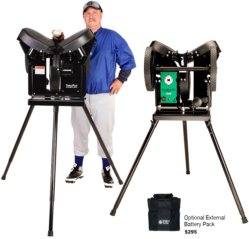 Triple Play PLUS 3-Wheel Baseball Pitching Machine | HittingWorld.com